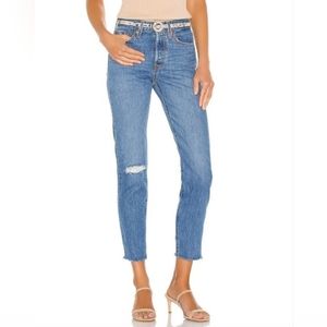 Levis Jeans Wedgie icon Athens Hera cropped faded frayed hem